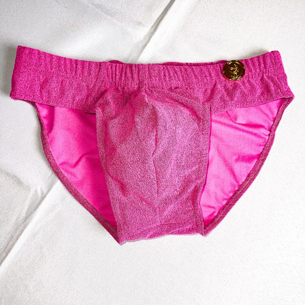 Slick It Up Men's Pink Swim Brief Small